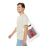 God Money Power Tote Bag - Red Graphic Religious Icon Design