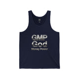 GMP God Money Power Metallic Tank Top — Graphic Motivational Sleeveless Shirt