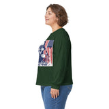 Long Sleeve Tee - Patriotic Bandana Mask Design with 'God, Money & Power' Graphic