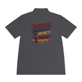 Motivational Polo Shirt — “Put God First, Hustle for the Money, Put Yourself in Power”