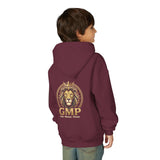 Youth Lion Crest Hoodie — GMP Gold Emblem Kids Pullover