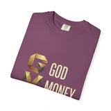 T-Shirt — GVMP Gold Graphic: "God Money Power" Statement Tee