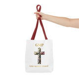 GMP 'God Money Power' Floral Cross Tote Bag