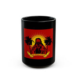 Black Mug — "God Money Power" Retro Palm Tree Design (11oz, 15oz)