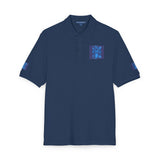Embroidered Blue Sequin Patch Polo Shirt