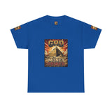 Graphic Tee — "God Money Power" Pyramid Vintage Religion Streetwear