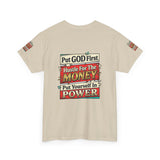 Put GOD First Hustle For The MONEY Tee - Faith & Motivation Graphic T-Shirt