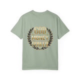 God Money Power T-Shirt — Bold Gold Laurel Graphic Tee