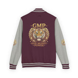 Tiger Crest Letterman Jacket — GMP "Good Money Power" Red & White Varsity