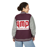 Letterman Jacket — GMP "God Money Power" Red & White Varsity