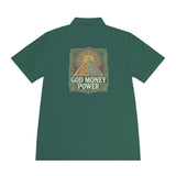 God Money Power Pyramid Polo — Men's Spiritual Graphic Sport Polo