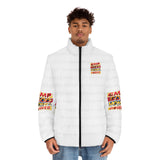 Puffer Jacket — Bold "GMP: God Money Power" Graphic Winter Coat