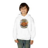 Halloween Pumpkin Hoodie — “God Money Power” Graphic Youth Sweatshirt