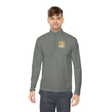 Quarter-Zip Pullover — Gold Money Prayer Art Deco Chest & Back Design