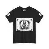 Graphic Tee — “God Money Power” Retro Stencil Jesus Streetwear T‑Shirt
