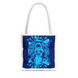 Blue 'God, Money, Power' Graphic Tote Bag – Spiritual Streetwear AOP