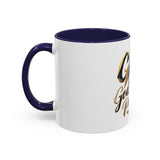 Accent Coffee Mug — "GMP God Money Power" Gold Script Mug (11/15oz)