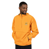 God Money Power- Orange Packable Anorak Jacket with Tiny Floral Chest Graphic