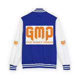 Letterman Jacket — "GMP (God Money Power)" Red & White Varsity Jacket