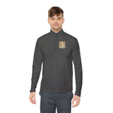 Quarter-Zip Pullover — Gold Money Prayer Art Deco Chest & Back Design