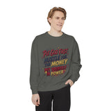 Inspirational Graphic Sweatshirt — "Put God First, Hustle for the Money, Put Yourself in Power"