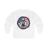 Long Sleeve Tee — 'God Money Power' Patriotic Graphic