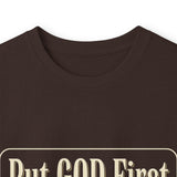 Inspirational Faith Hustle Long Sleeve Tee — “Put GOD First, Hustle For The MONEY, Put Yourself In POWER”