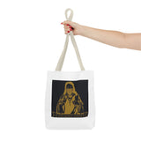 Religious Icon Tote Bag — 'God Money Power' Gold Graphic