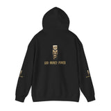 God • Money • Power Hoodie — Gold Block Logo Pullover