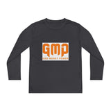 GMP "God Money Power" Youth Long Sleeve Tee - Orange Logo
