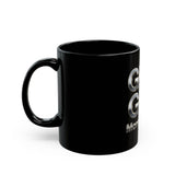 GMP God Money Power Black Coffee Mug — Motivational Metallic Text 11oz/15oz