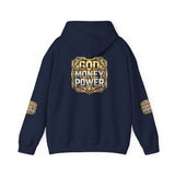 Hoodie — "God Money Power" Gold Emblem Pullover