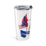 20oz Stainless Tumbler — "God Money Power" Patriotic Bandana Jesus Design