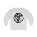 Long Sleeve Tee — 'God Money Power' Patriotic Graphic