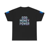 God Money Power Graphic Tee — Blue Urban Streetwear T-Shirt