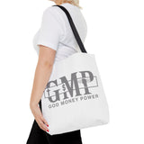 GMP "God Money Power" Printed Tote Bag — Faith & Finance Canvas Tote