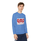 God Money Power (GMP) Youth Long Sleeve Tee — Red Logo Athletic Shirt