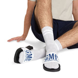 Men's Slide Sandals — 'GMP' God Money Power Logo Removable-Strap Pool Slides
