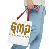 GMP 'God Money Power' Gold Logo Tote Bag - Inspirational Christian Canvas Tote