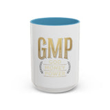 GMP Gold Accent Coffee Mug – "God Money Power" Inspirational Ceramic Cup