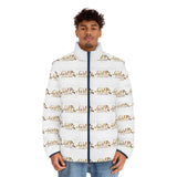 GMP Logo All-Over Print Puffer Jacket — Men's Lightweight Quilted Coat