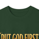 Long Sleeve Tee — "Put God First, Hustle for the Money, Put Yourself in Power" Inspirational Christian Tee