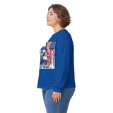 Long Sleeve Tee - Patriotic Bandana Mask Design with 'God, Money & Power' Graphic