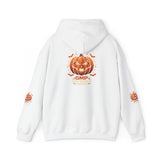 Halloween Pumpkin Jack-O'-Lantern Hoodie — “God Money Power” Spooky Fall Pullover