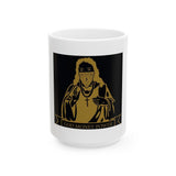 God Money Power Ceramic Mug – Gold Priest Illustration (11oz, 15oz)