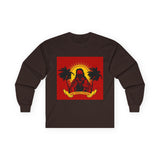 Long Sleeve Tee — 'God, Money, Power' Retro Palm Graphic