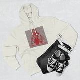 God Money Power Hoodie — Red Religious Icon Graphic Fleece Pullover
