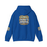 Hoodie — "God Money Power" Gold Emblem Pullover