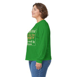Inspirational Faith Hustle Long Sleeve Tee — “Put GOD First, Hustle For The MONEY, Put Yourself In POWER”
