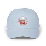 God Money Power Dad Cap – Black Embroidered Baseball Hat